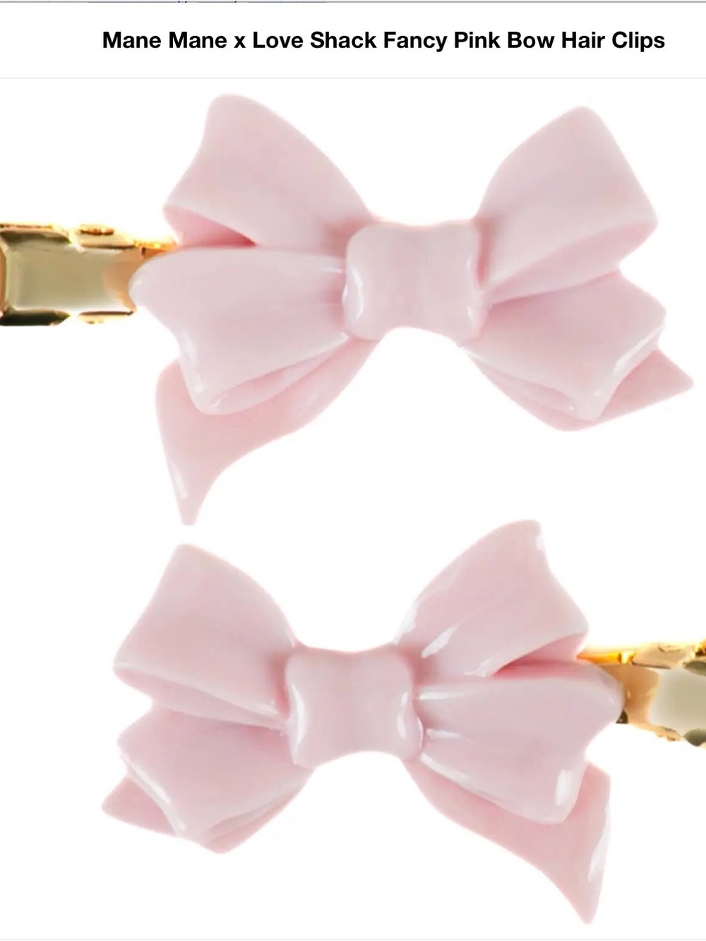 Mane x Love Shack Fancy Pink Bow Hair Clips 🎀